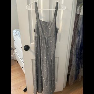 Madewell long dress embroidered - size small